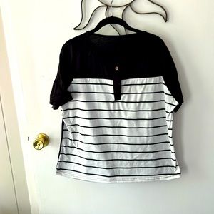 Ladies black and white stripe